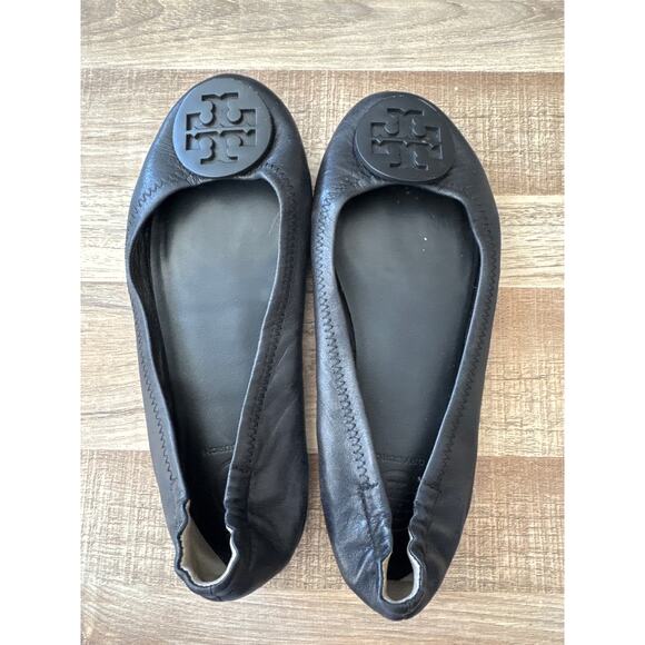 Tory Burch Shoes - Tory Burch Minnie Ballet Flats Travel Leather in Black size 6